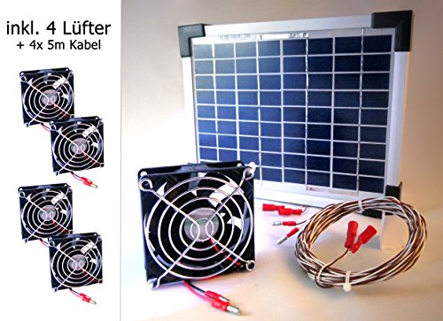 12V Gewächshauslüfter Solarlüfter Plug & Play Lüfter Solar Treibhaus komplett 