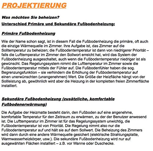 ECOFLOOR/® Fu/ßbodenheizung elektrisch 160 Watt//m/² Gr/ö/ße w/ählbar 1-12m/² Fu/ßboden-Heizmatte Twin 4 m/² = 8 m L/änge