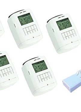 Komforthaus SPARmatic ZERO Heizungsregler, 5er Set incl. PROGmatic Blue USB Bluetooth Adapter, Made in Germany!